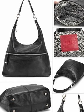 🖤 HOBO International Black Leather Slouchy Shoulder Bag